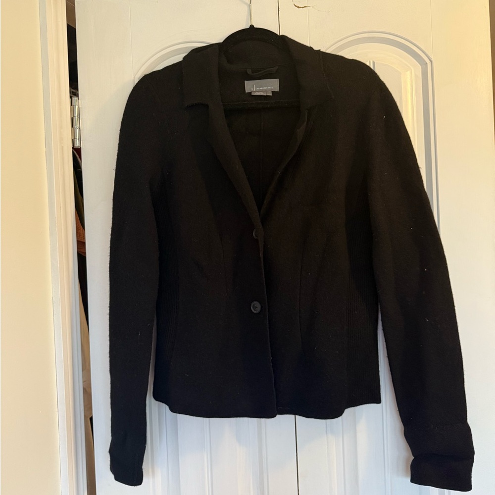 Anthro Sweater, fitted like a blazer shape